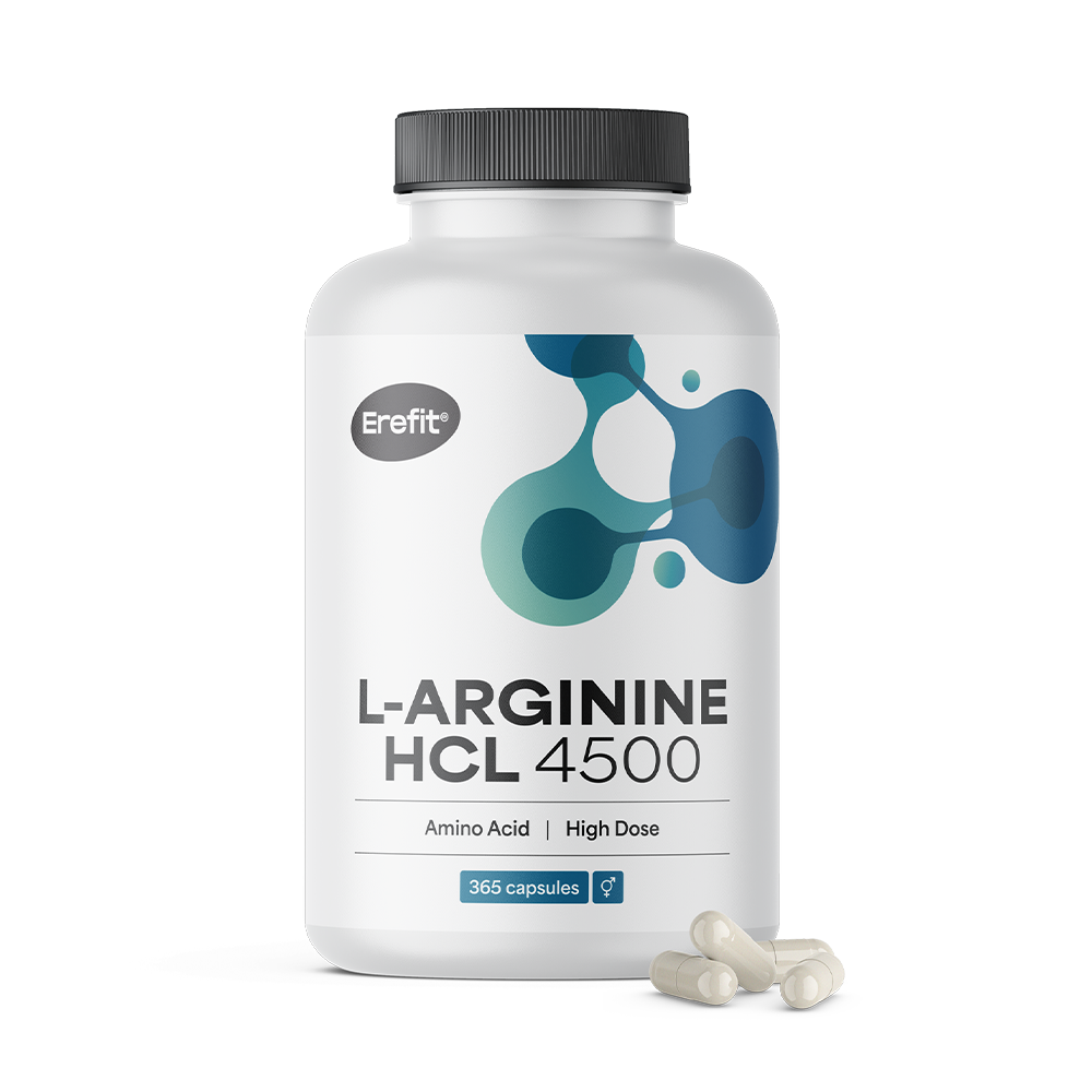 L-arginina HCL 4500 mg en cápsulas.