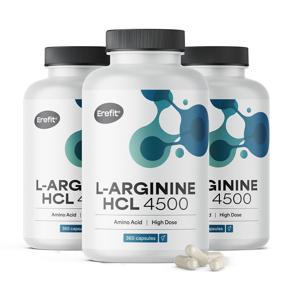 L-arginina HCL 4500 mg en cápsulas.