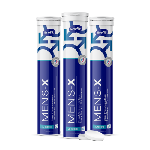 3x Mens-X - comprimidos efervescentes para hombres, en total 60 comprimidos efervescentes